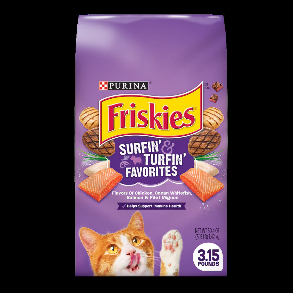 Friskies Surfin' & Turfin' Favorites With Flavors of Chicken, Ocean Whitefish, Salmon & Filet Mignon Dry Cat Food
