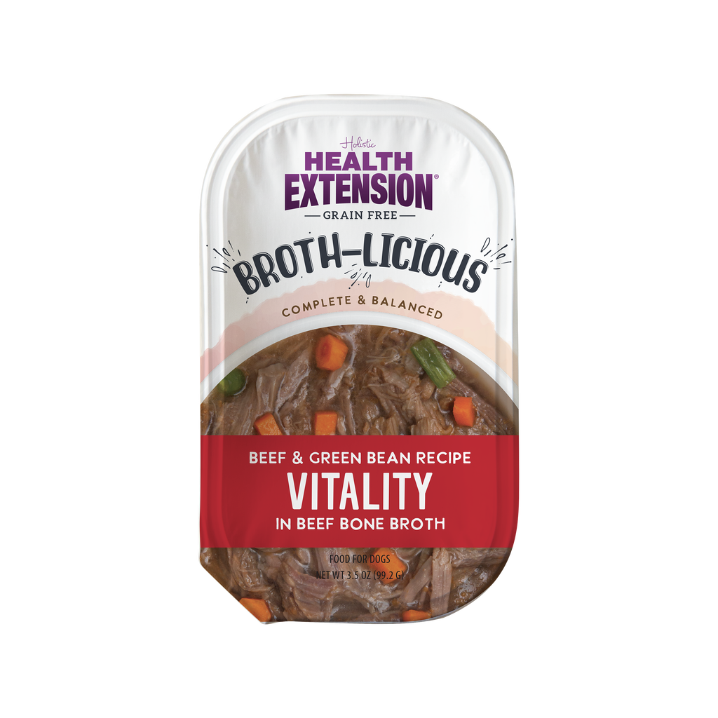 Broth-Licious Beef & Green Bean in Bone Broth -Vitality Recipe for Adult Dogs