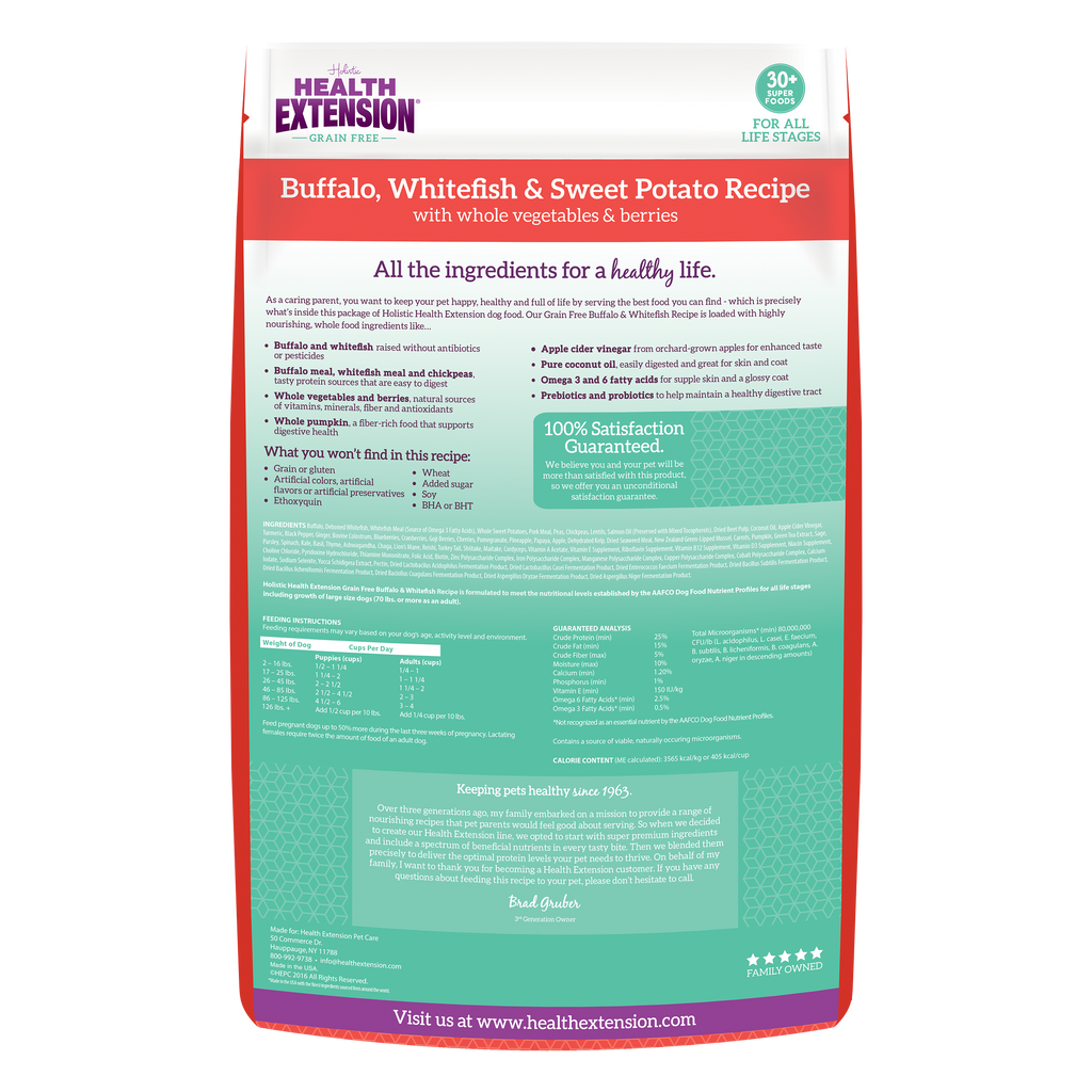 Grain Free Buffalo, Whitefish & Sweet Potato Recipe