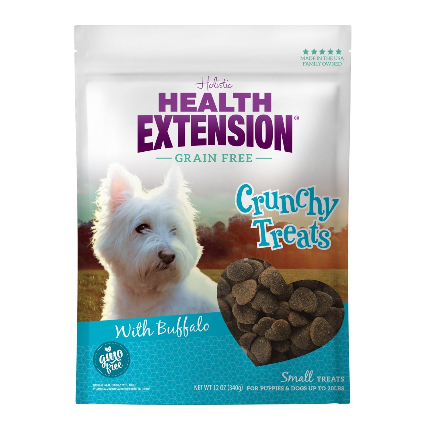 Crunchy Heart Shaped Small Treats - Buffalo