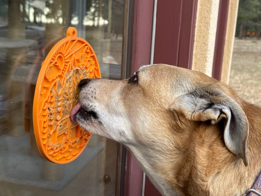 Camp eMat - Enrichment Lick Mat For Dogs and Cats - Silicone with Suction Cups | Retro Van Design | USA Made