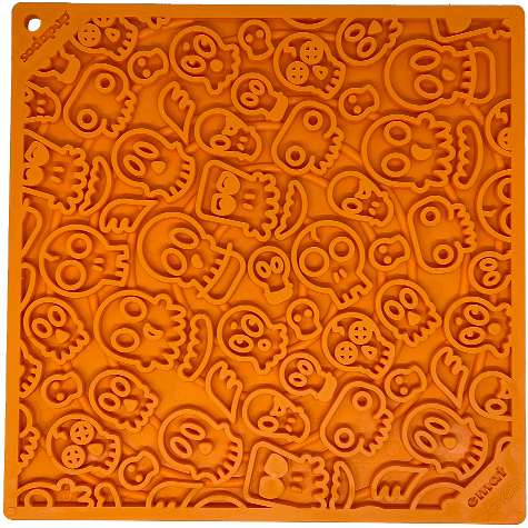 Zombie eMat - Enrichment Lick Mat for Dogs and Cats | Halloween Skull Design | SodaPup