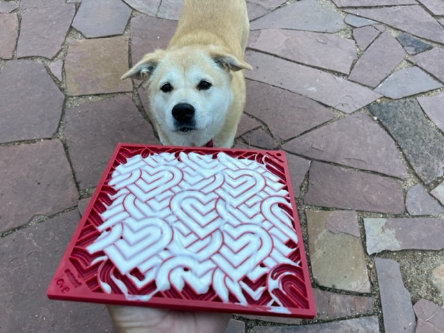 Love eMat - Enrichment Lick Mat for Dogs and Cats| Heart Design | SodaPup