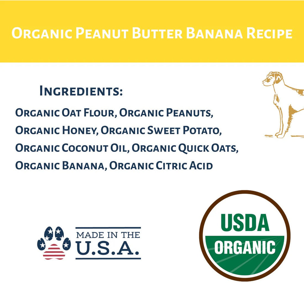 Dog Mamma's Organic Peanut Butter Banana Oven Baked Dog Treats (6oz)