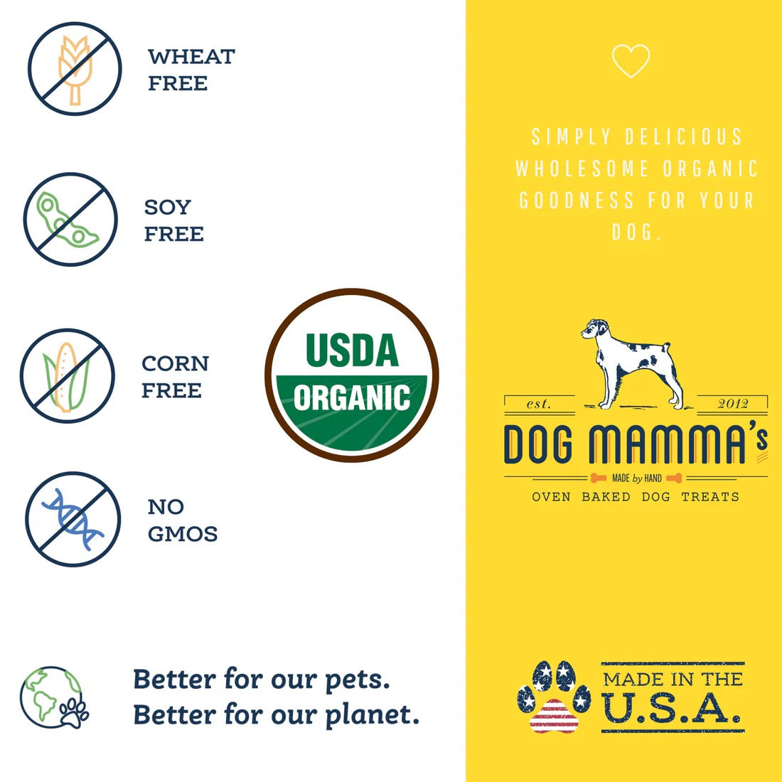 Dog Mamma's Organic Peanut Butter Banana Oven Baked Dog Treats (6oz)