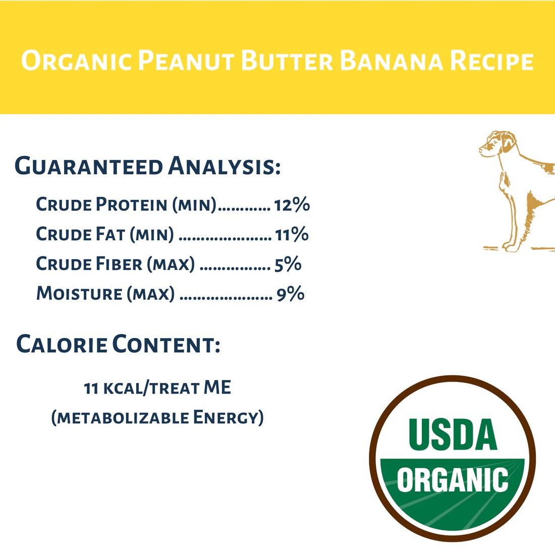 Dog Mamma's Organic Peanut Butter Banana Oven Baked Dog Treats (6oz)