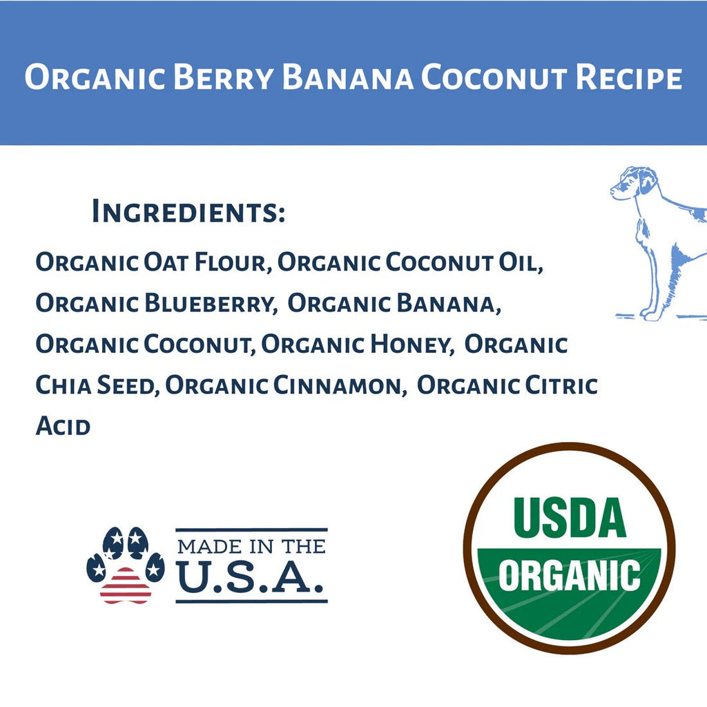 Dog Mamma's Organic Berry Banana Coconut Oven Baked Dog Treats 6oz