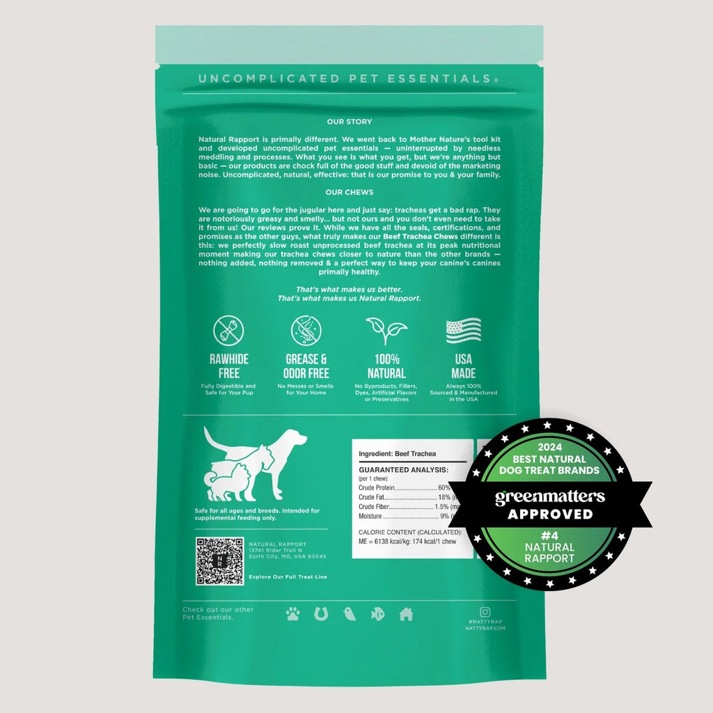 Natural Rapport The Only Beef Trachea Chews Dogs Need Dog Treats (3ct)
