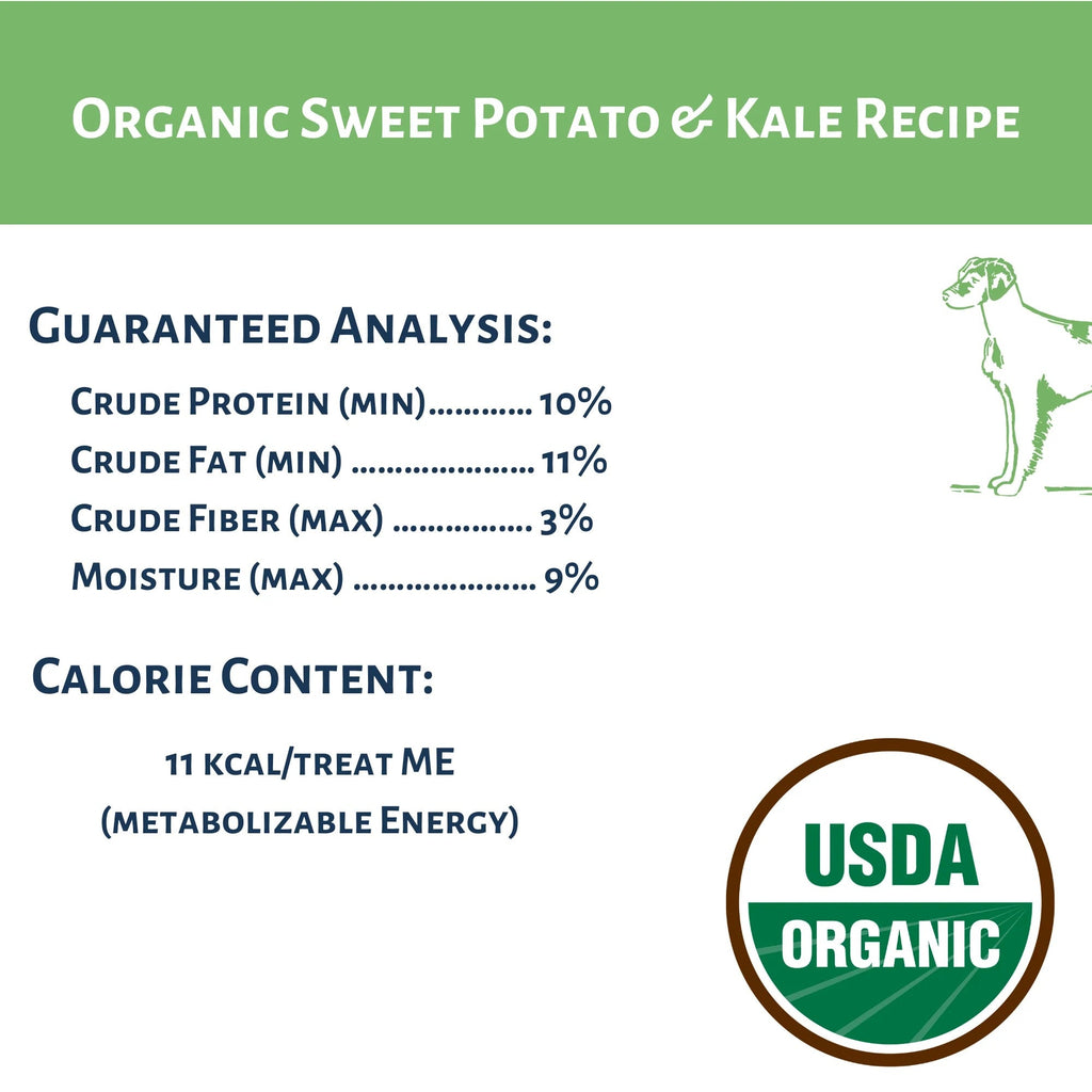 Dog Mamma's Organic Sweet Potato & Kale Oven Baked Dog Treats (6oz)