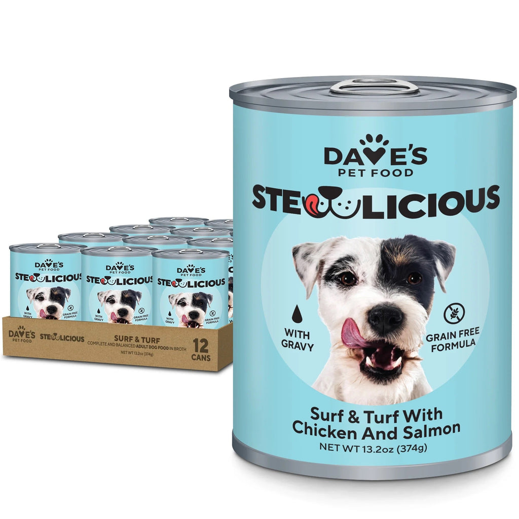 Dave's Stewlicious Surf & Turf w/ Chicken & Salmon Wet Dog Food (13.2oz)