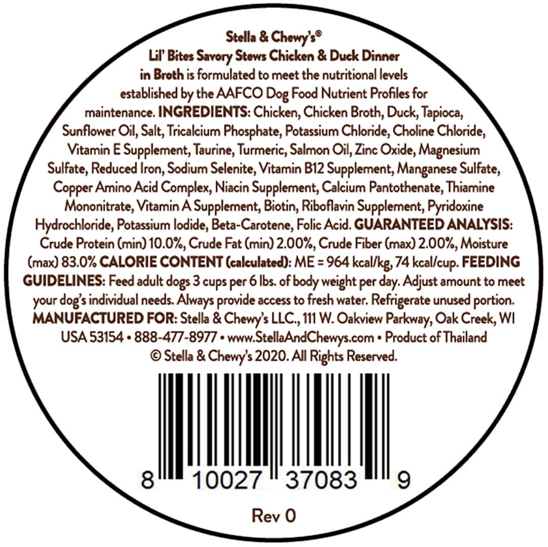 Stella & Chewy’s Lil Bites Stew Chicken & Duck Dog Food (2.7oz)