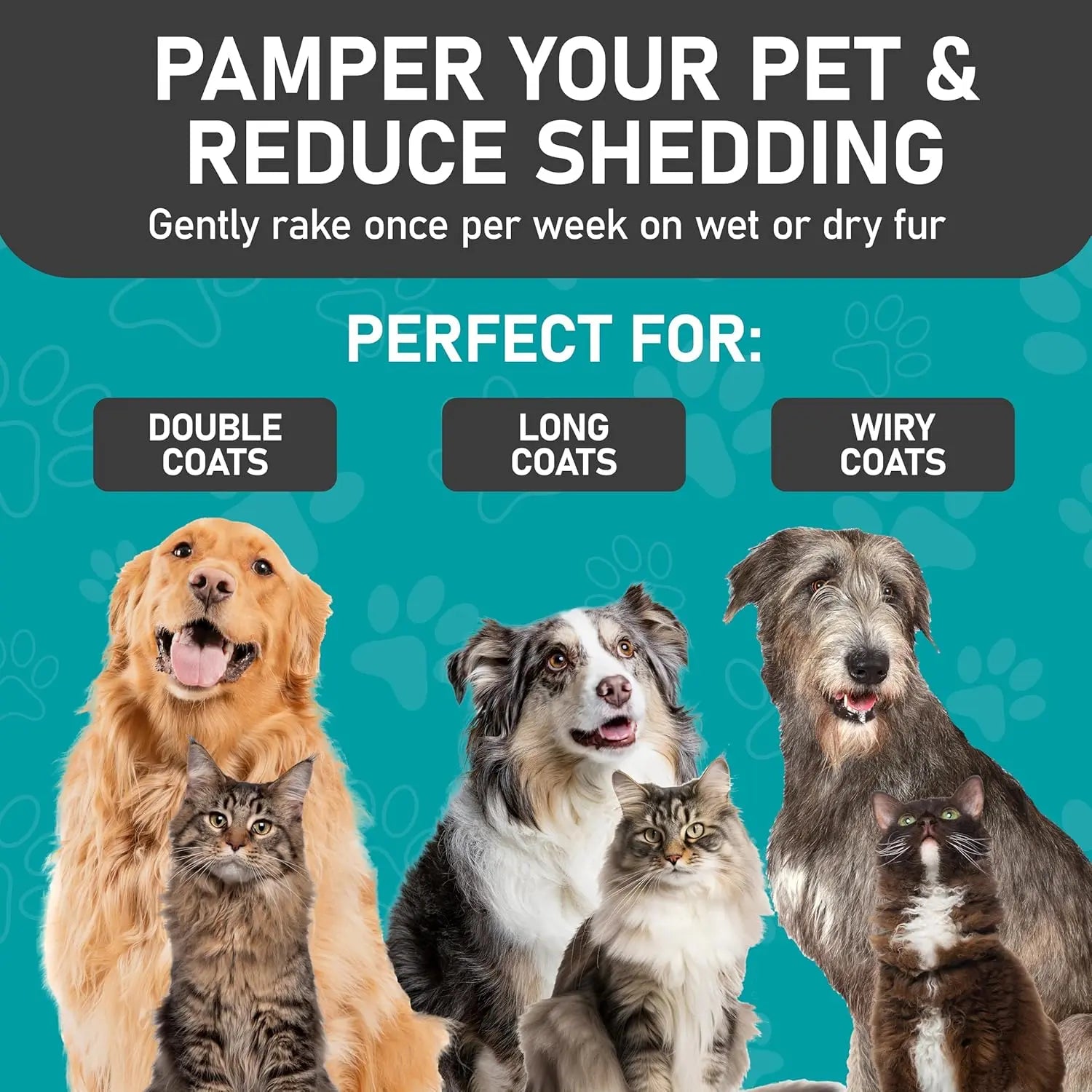 Maxpower Dual-Sided Pet Grooming Rake for Dogs & Cats – Dematting Tool