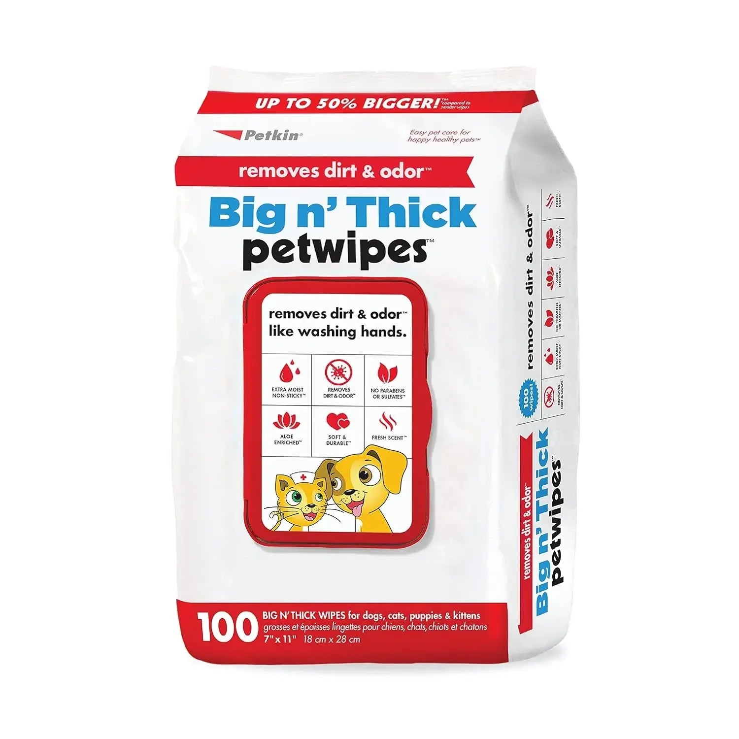 Pet Wipes for Dogs & Cats – 100 Large Grooming Wipes for Ears, Face, Eyes & Paws