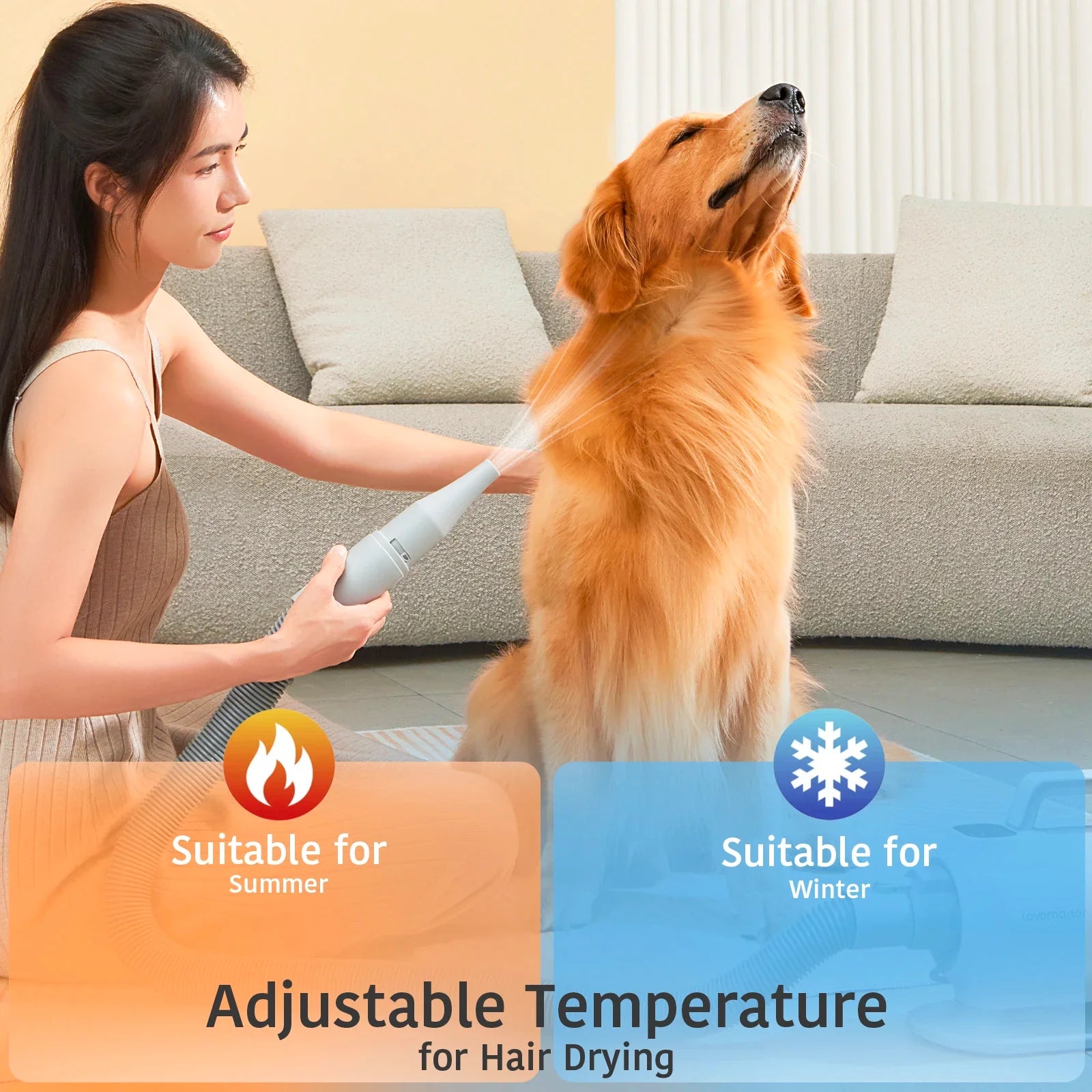 Dog Grooming Kit With Dryer And Hair Vacuum LED Display