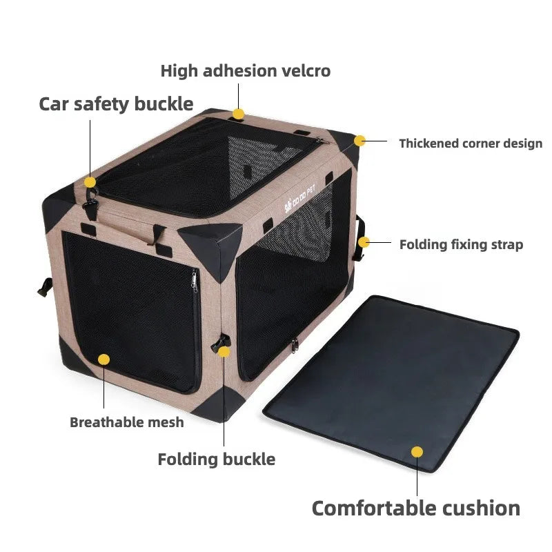 Dog Crate Travel Foldable Pet Crate for Puppy/Small Dog 18 Lbs Soft Cat Carrier Fit for Indoor & Outdoor/Car Back Seat/Trunk