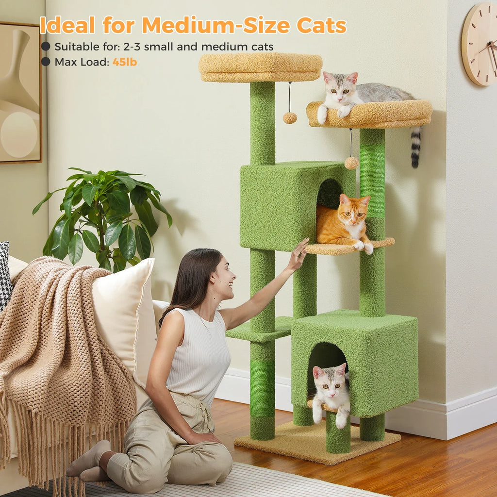 PAWZ Road Cactus Cat Tree for Indoor Cats With Scratching Posts
