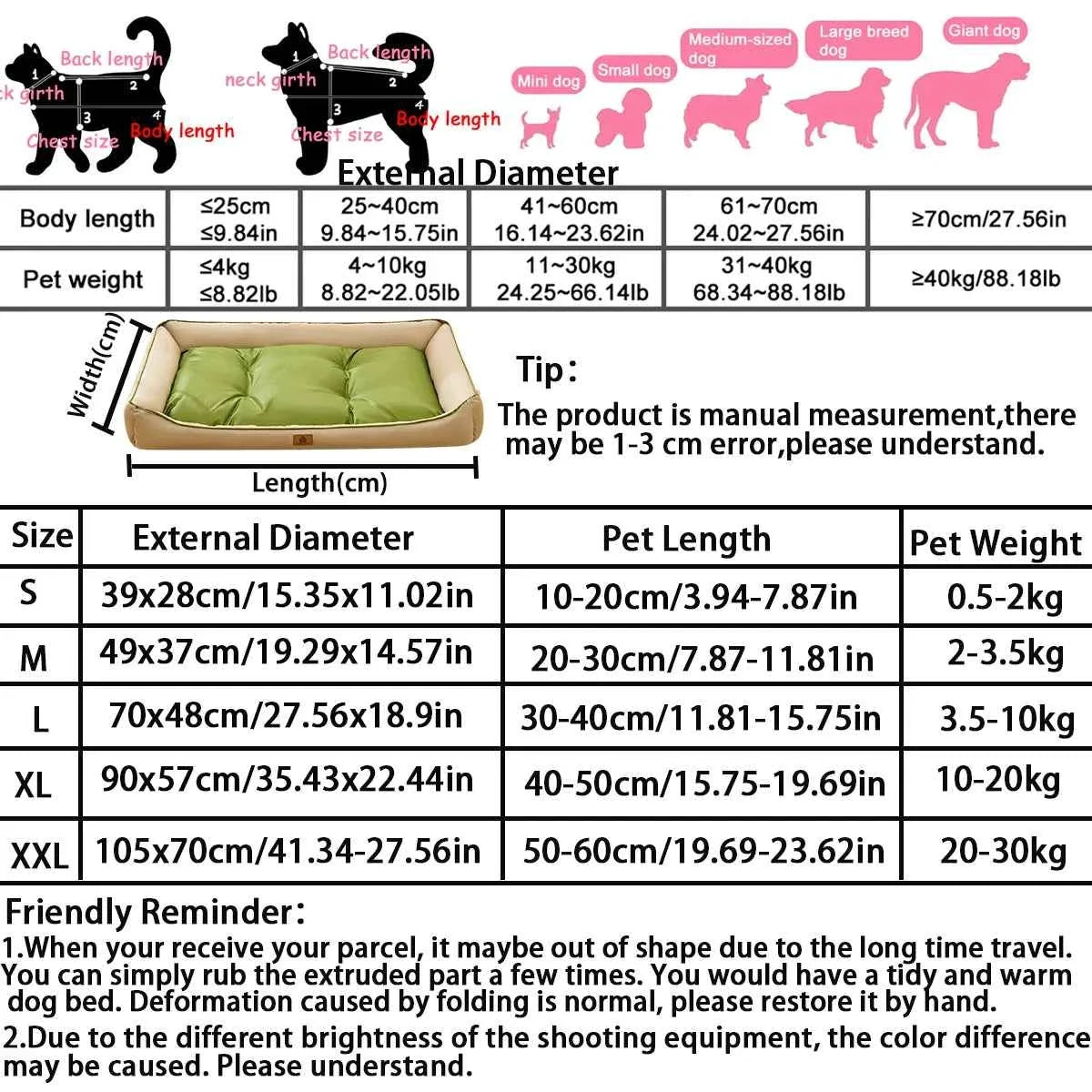 Large Waterproof Dog Bed – Cooling Pet Mat for All Season Use