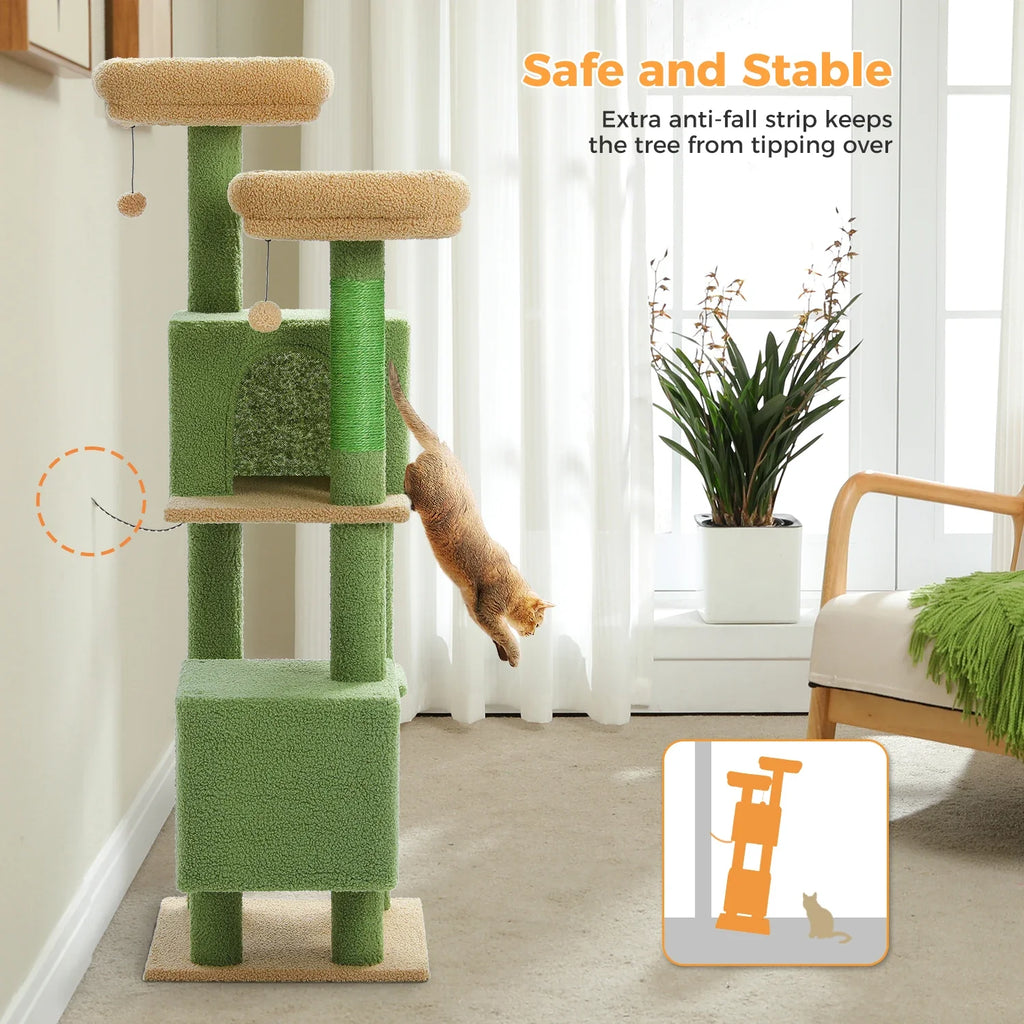 PAWZ Road Cactus Cat Tree for Indoor Cats With Scratching Posts