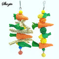 Small pet chewing toy hamster rabbit hand woven carrot corn vine ball toy birdcage hanging accessories