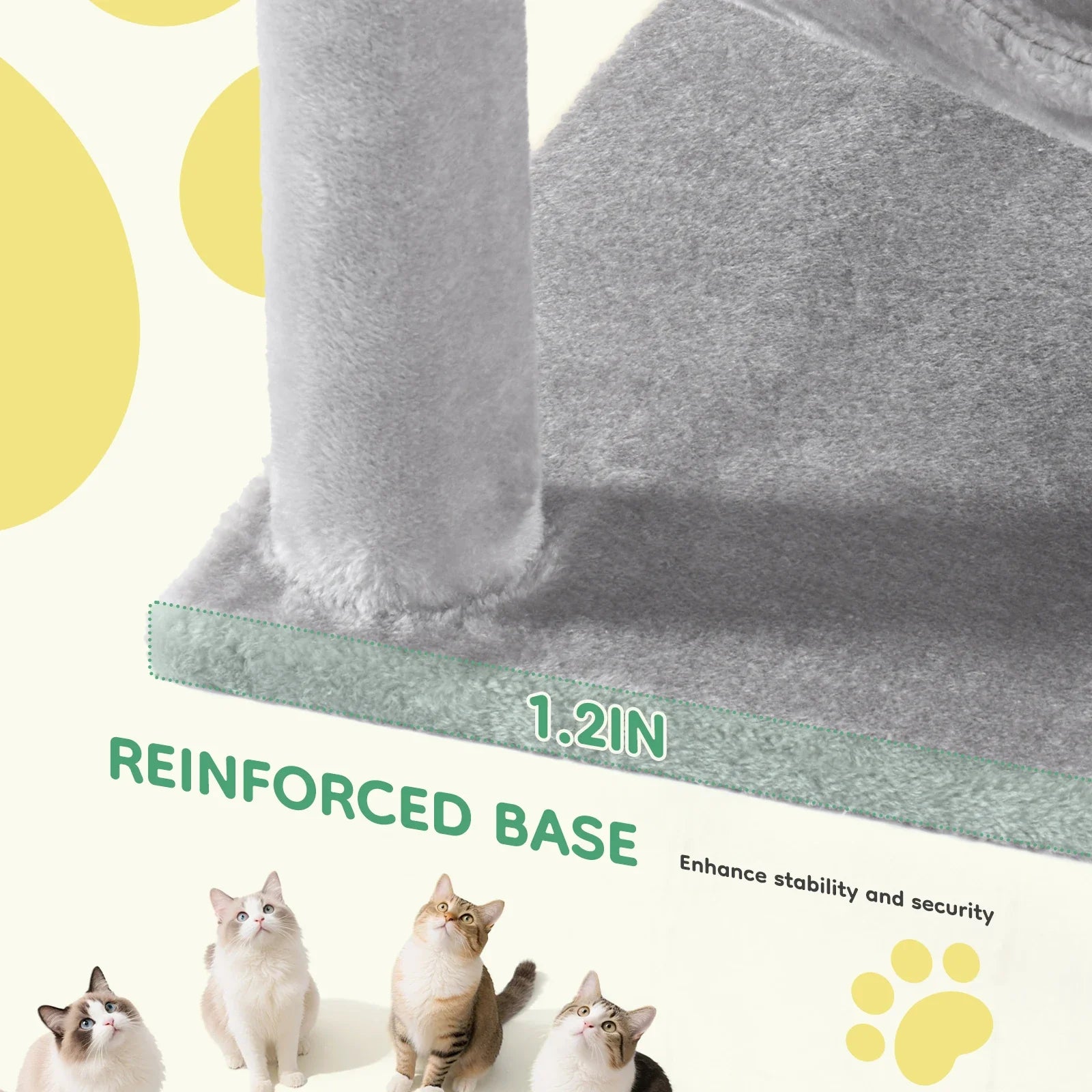 JHKCN Cat Tree Tall Multi-Cat Climbing Tower Sisal Posts