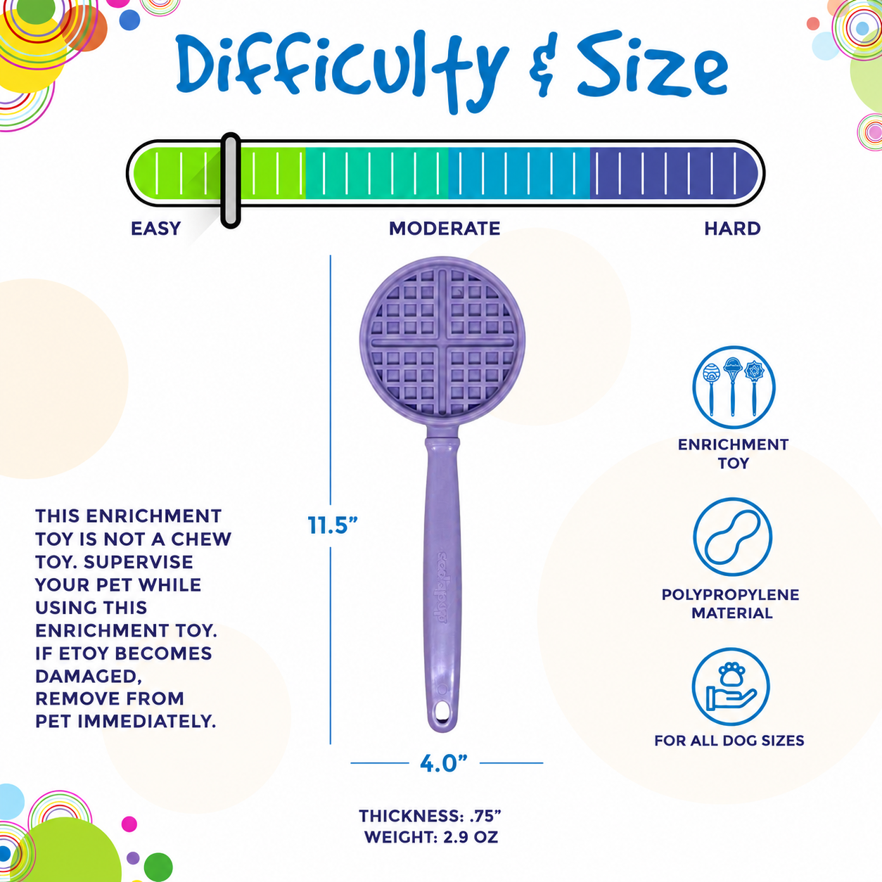 eStick Hand-Held Dog Enrichment Target Training Toy - Interactive Lick Stick | USA Made