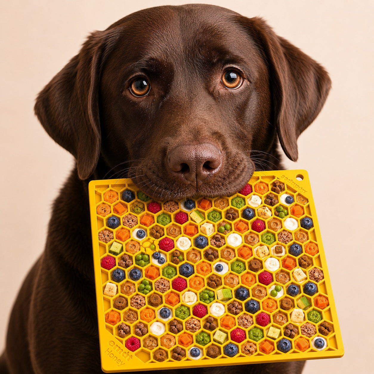 Honeycomb eMat - Enrichment Lick Mat for Dogs and Cats | eMat Enrichment Toy for Anxiety Relief | SodaPup