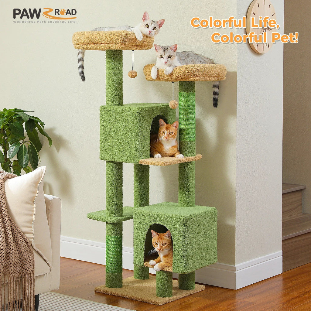 PAWZ Road Cactus Cat Tree for Indoor Cats With Scratching Posts