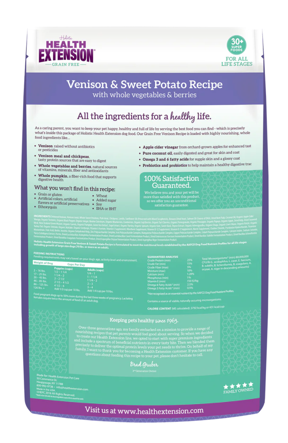 Health Extension All Life Stages Grain Free Venison and Sweet Potato Dog Food