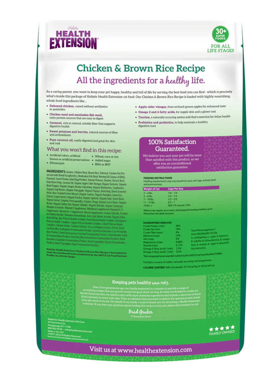 Health Extension All Life Stages Grain Free Chicken and Original Brown Rice Cat Food