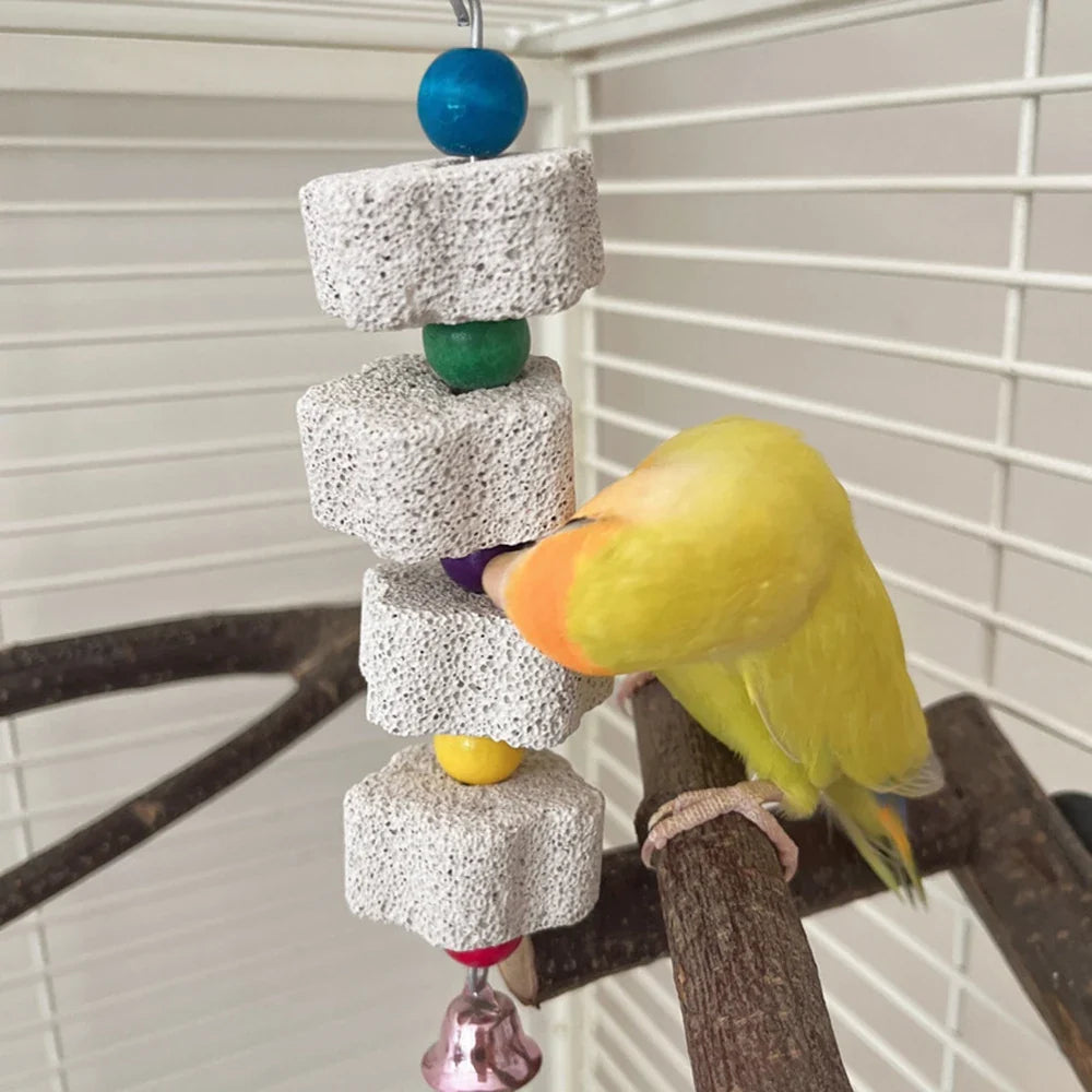 1PC Pet Teeth Grinding Volcanic Rock Toy for Parrots Hamsters Cage Accessories Bird Toy Chewing Toy