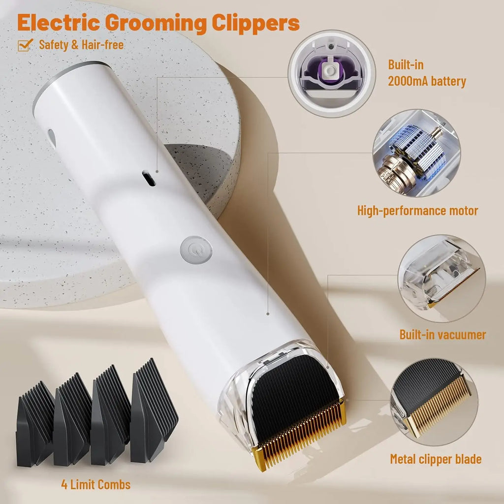 Dog Grooming Kit With Dryer And Hair Vacuum LED Display