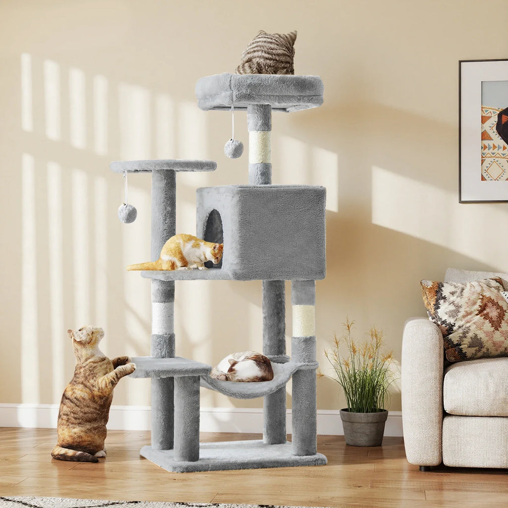 JHKCN Cat Tree Tall Multi-Cat Climbing Tower Sisal Posts