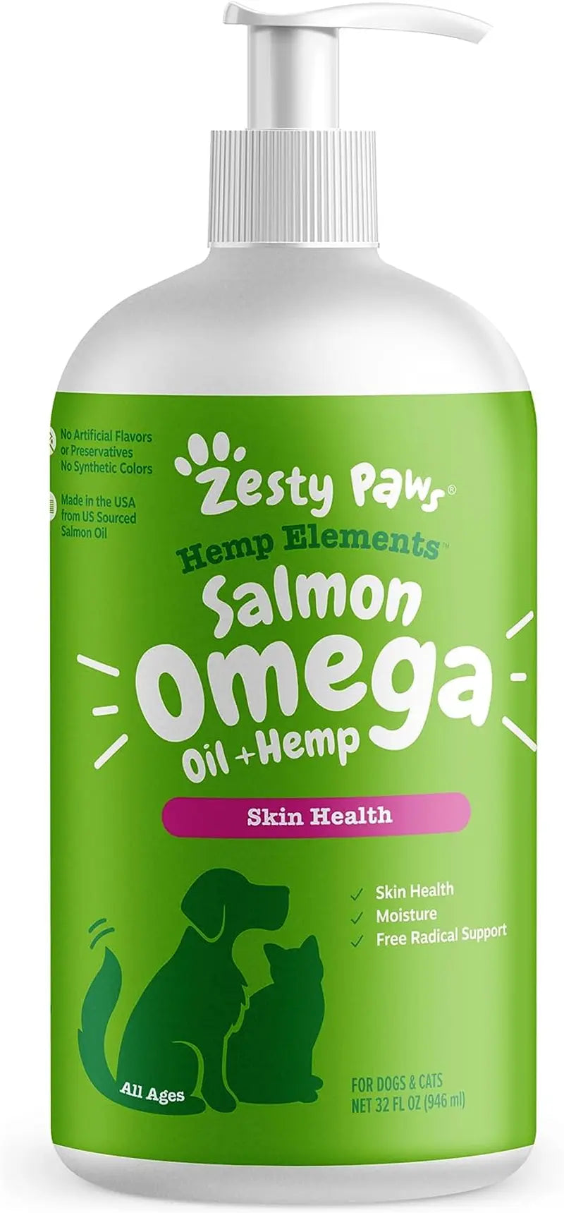 Zesty Paws Wild Alaskan Omega-3 Oil for Pets - 8.5 oz | Premium Skin & Coat Support