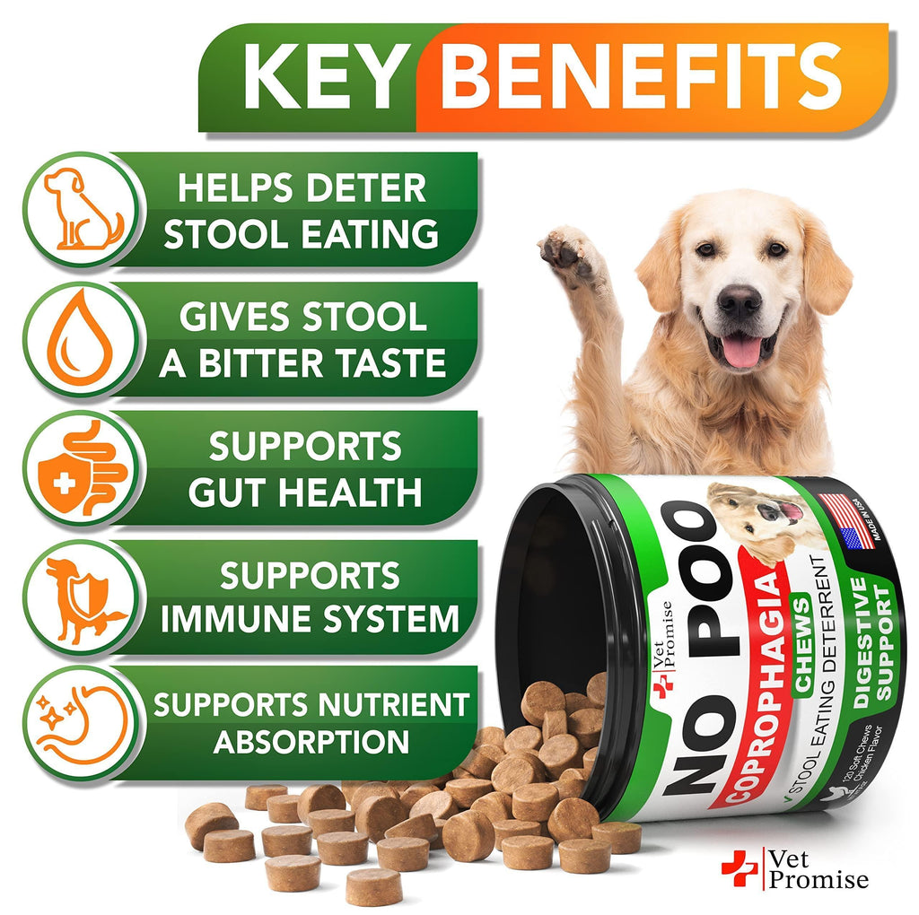 No Poo Chews for Dogs Coprophagia Stool-Eating Deterrent Probiotics 120 Count