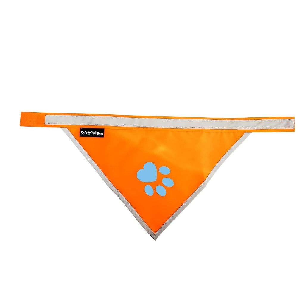 Reflective Dog Bandana Hi-Vis S Size 10 in Neck Orange