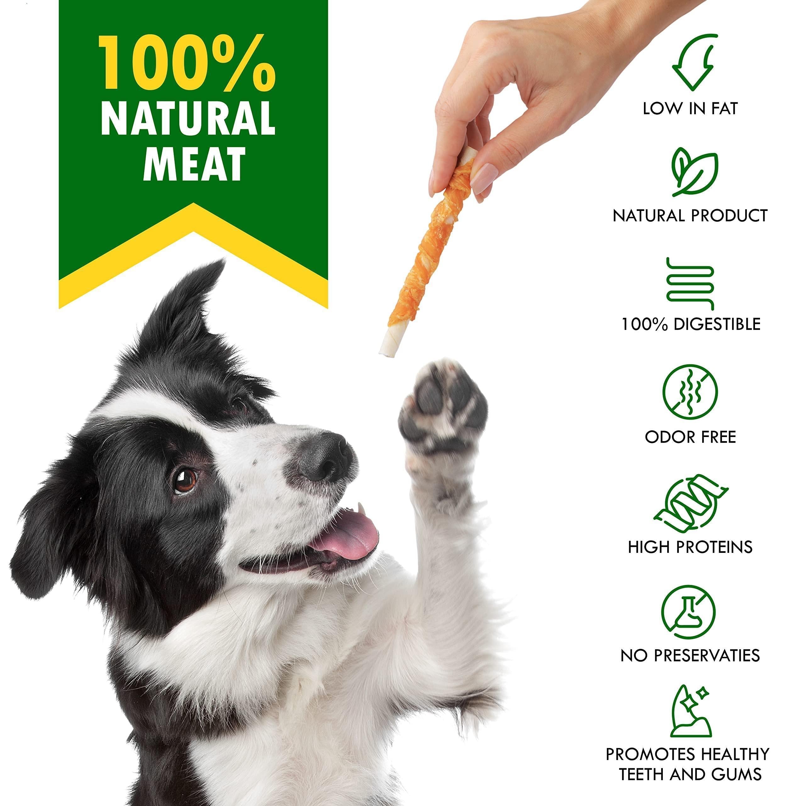 Rawhide Sticks for Dogs Chicken-Wrapped Grain-Free Chews