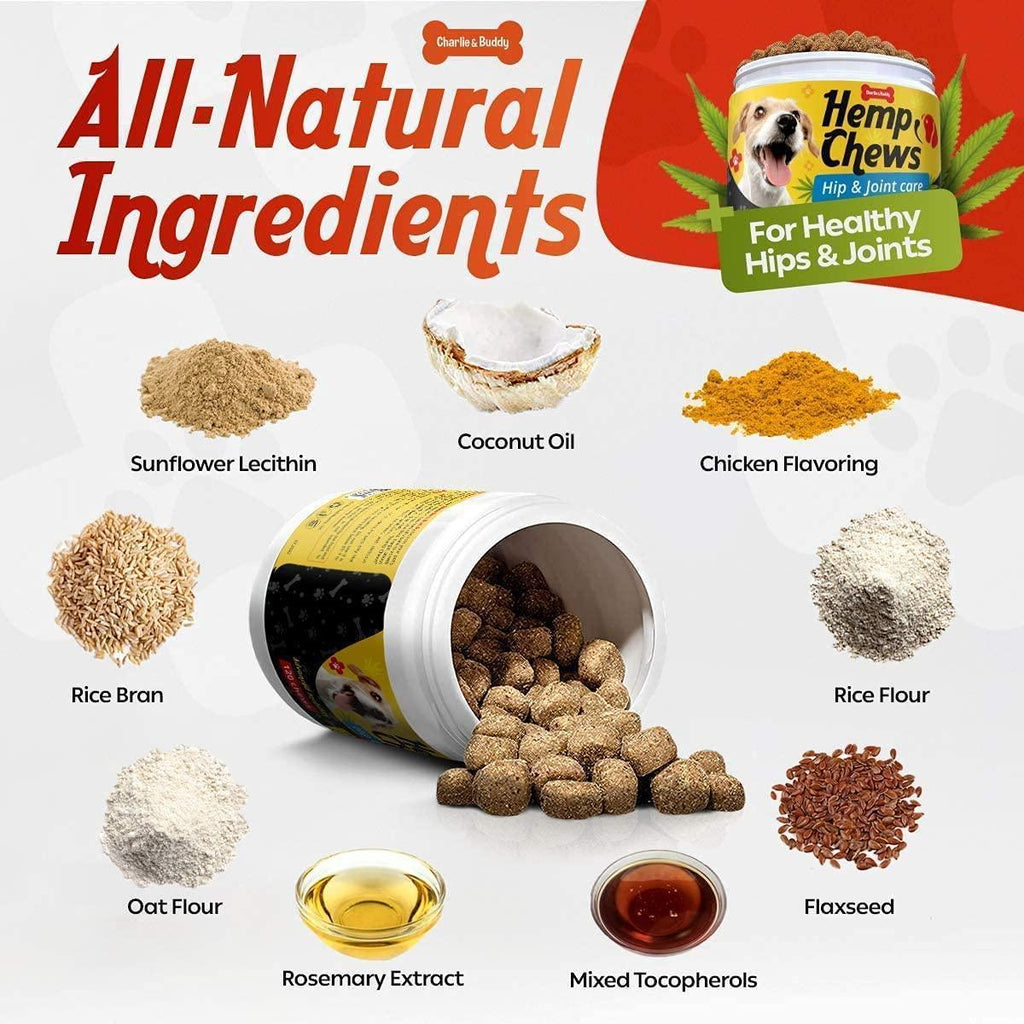 Hemp Hip & Joint Supplement for Dogs 120 Count Glucosamine