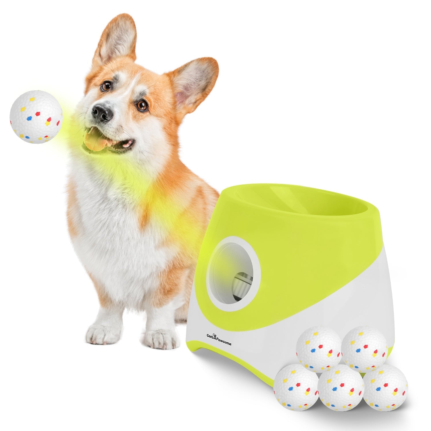 Automatic Dog Ball Launcher Rechargeable Interactive Pet Ball Thrower for Small Medium Dogs Interactive Dog Fetch Toy with 3 Adjustable Distance Setti