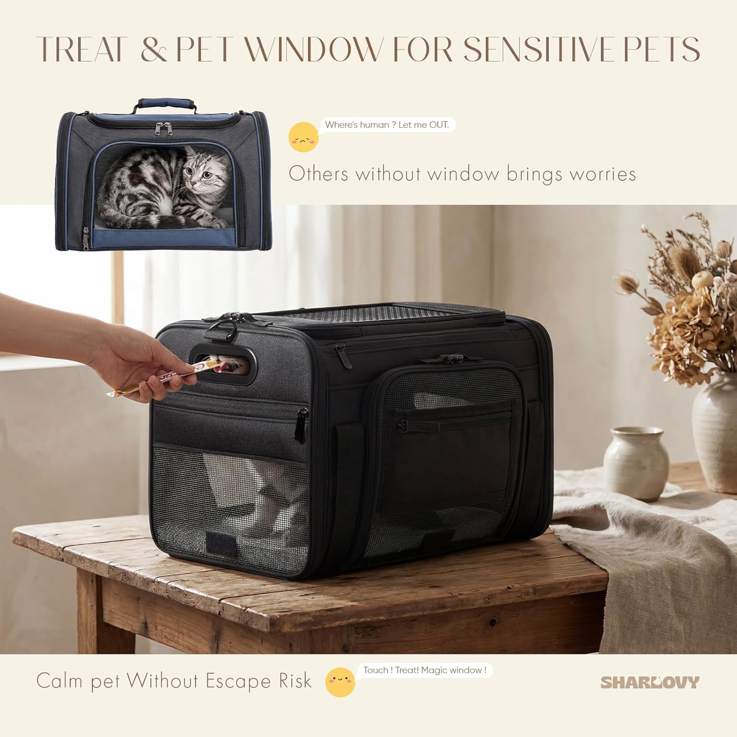 Expandable Pet Carrier Airline Approved Soft Sided Cat Dog Carrier