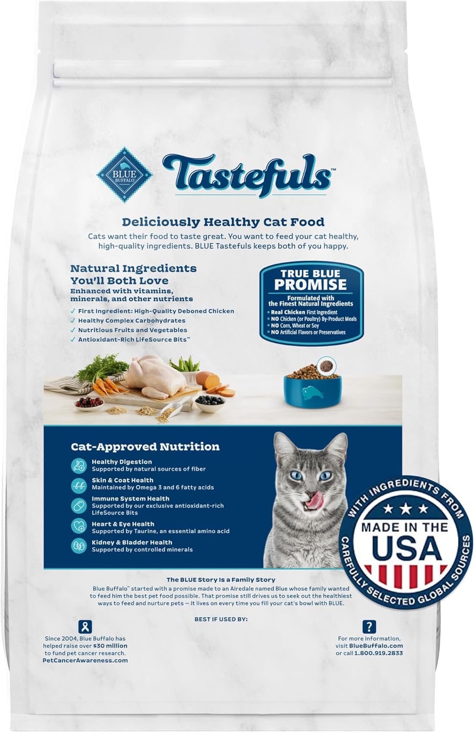 Blue Buffalo Tastefuls Adult Weight Control Chicken & Brown Rice Recipe Dry Cat Food (7lb)