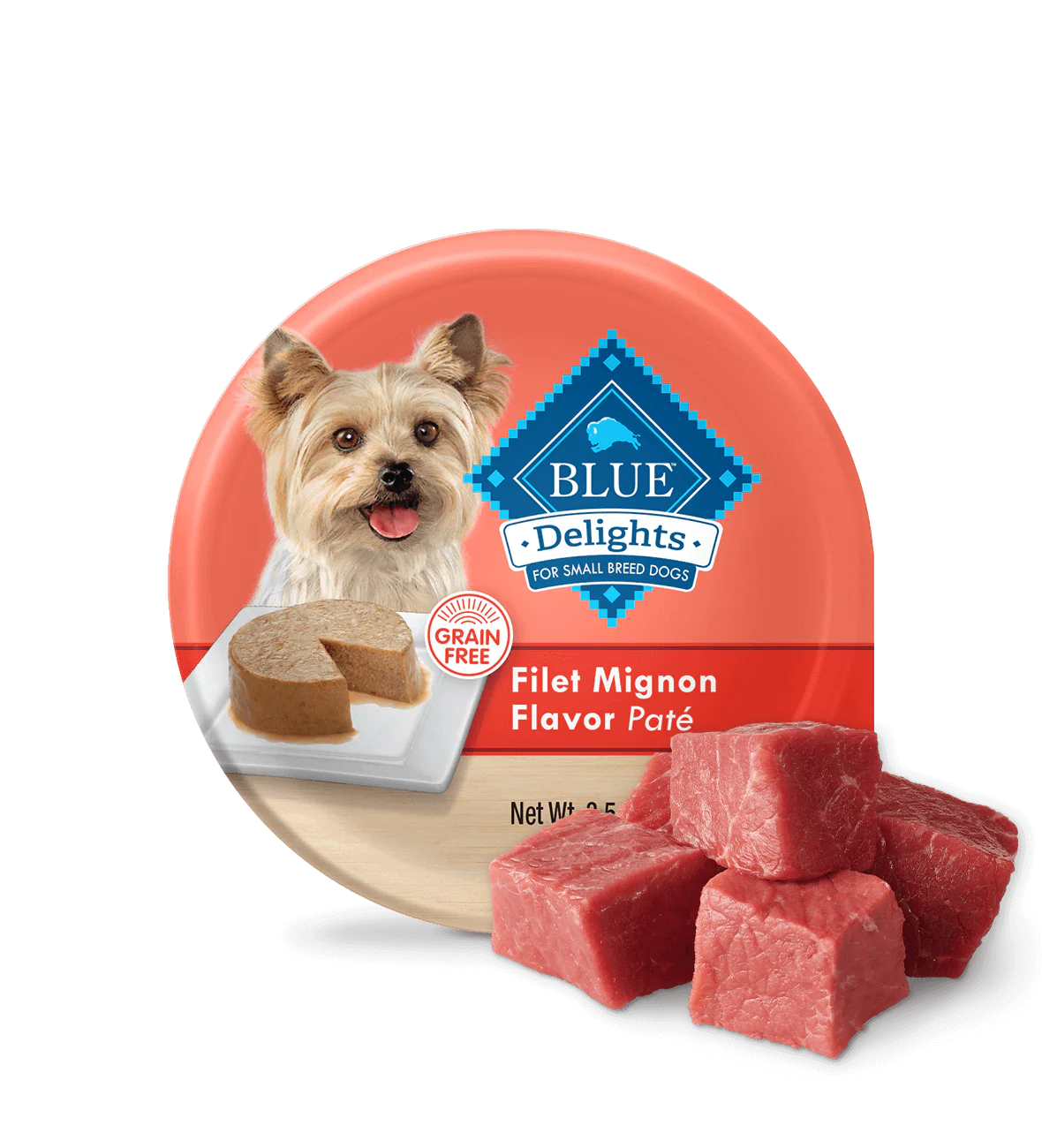Blue Buffalo Delights Small Breed Adult Dog Filet Mignon Pate Wet Dog Food (3.5oz)