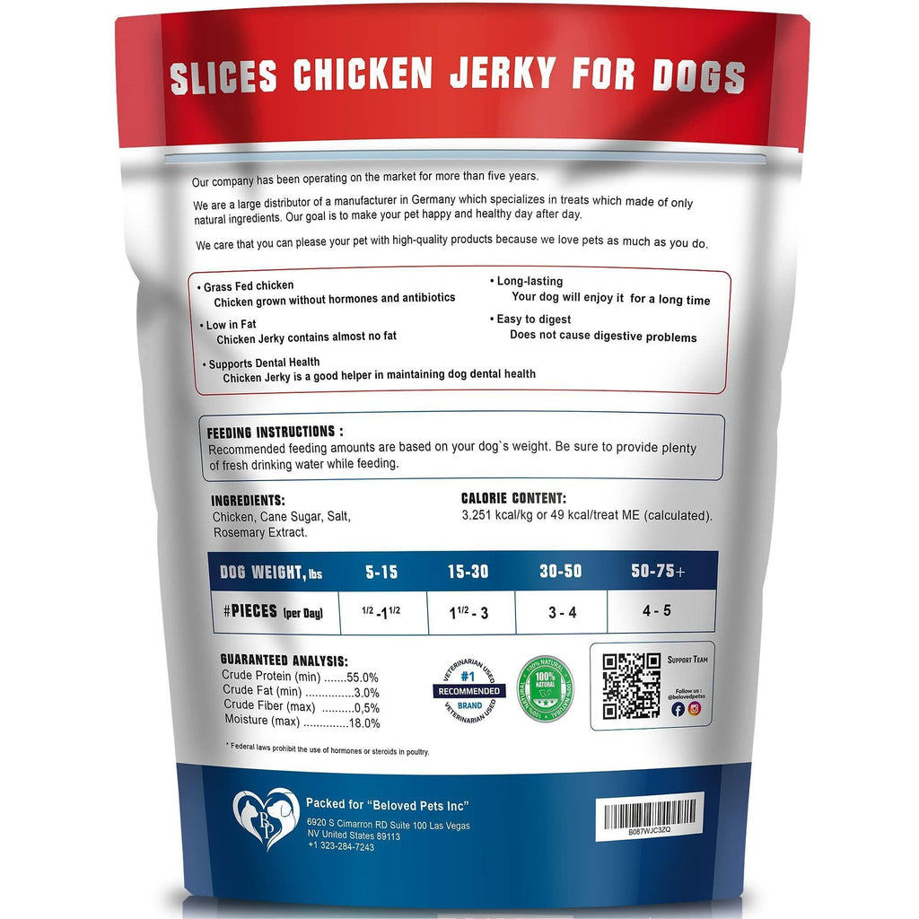 Chicken Jerky Dog Treats 1.5 lb Human-Grade Grain-Free