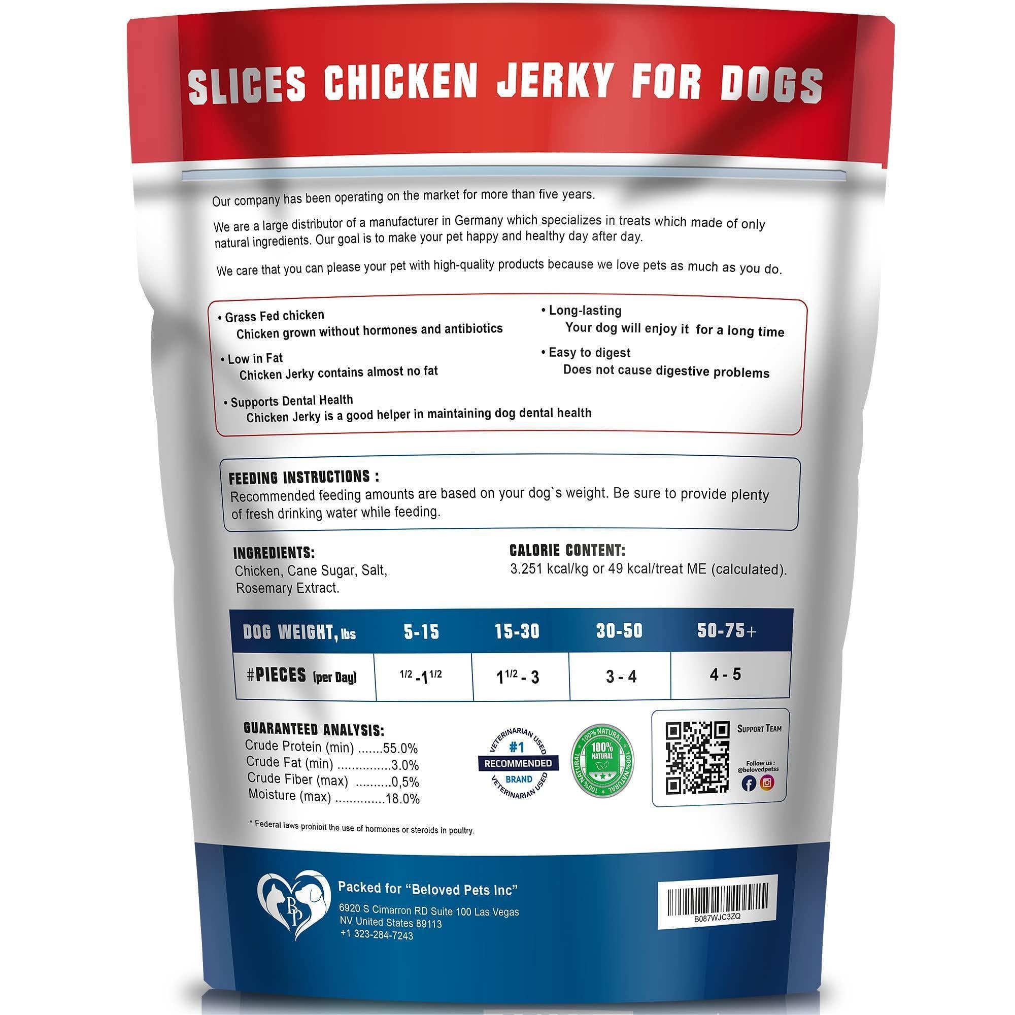 Chicken Jerky Dog Treats 1.5 lb Human-Grade Grain-Free