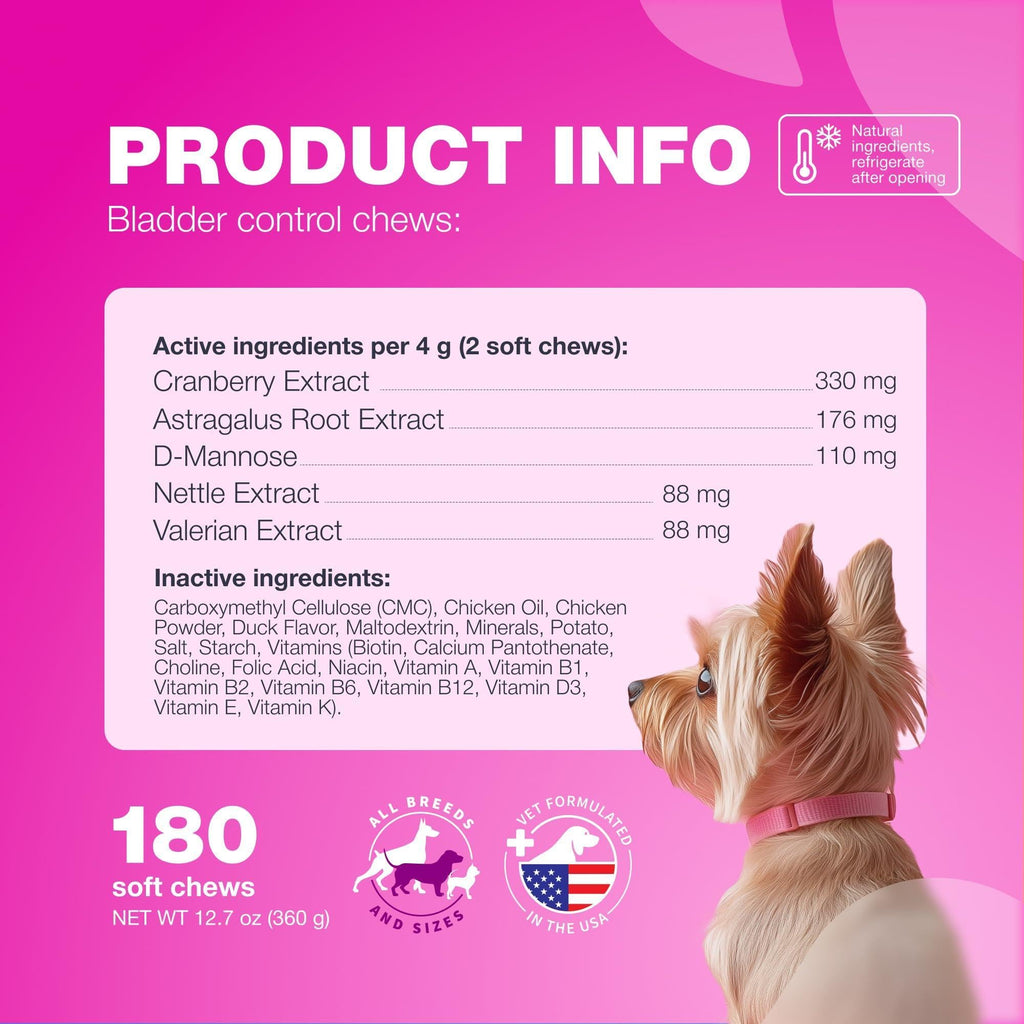 Dog UTI Treatment Cranberry Supplement Bladder & Kidney Health