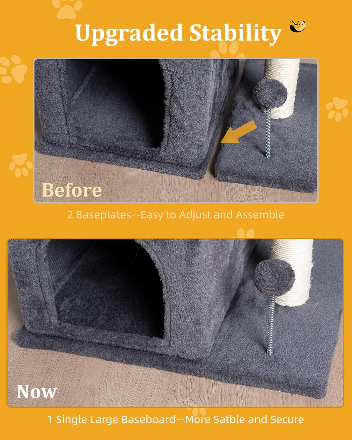 Cat Tree for Large Cats 24in Tower with Perch Condos Scratching Post