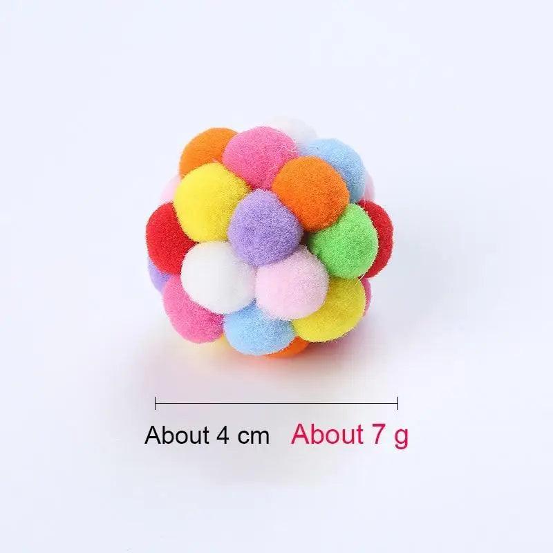 Colorful Handmade Ball For Cats Interactive Fluffy Ball For Kittens Soft Toys For Pets Excellent Gift For Cat Lovers Ball Toys For Cats And Kittens Fun Adorable Colorful Soft Balls