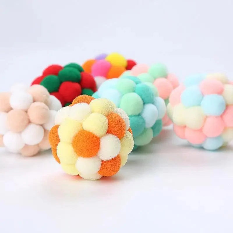 Colorful Handmade Ball For Cats Interactive Fluffy Ball For Kittens Soft Toys For Pets Excellent Gift For Cat Lovers Ball Toys For Cats And Kittens Fun Adorable Colorful Soft Balls
