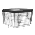 Dog Playpen, 8 Panels Foldable Metal Dog Exercise Pen with Top Cover, 24" H Pet Fence Puppy Crate Kennel with Ground Stakes, Indoor Outdoor Dog Pen for Small Medium Pets, for Camping, Yard