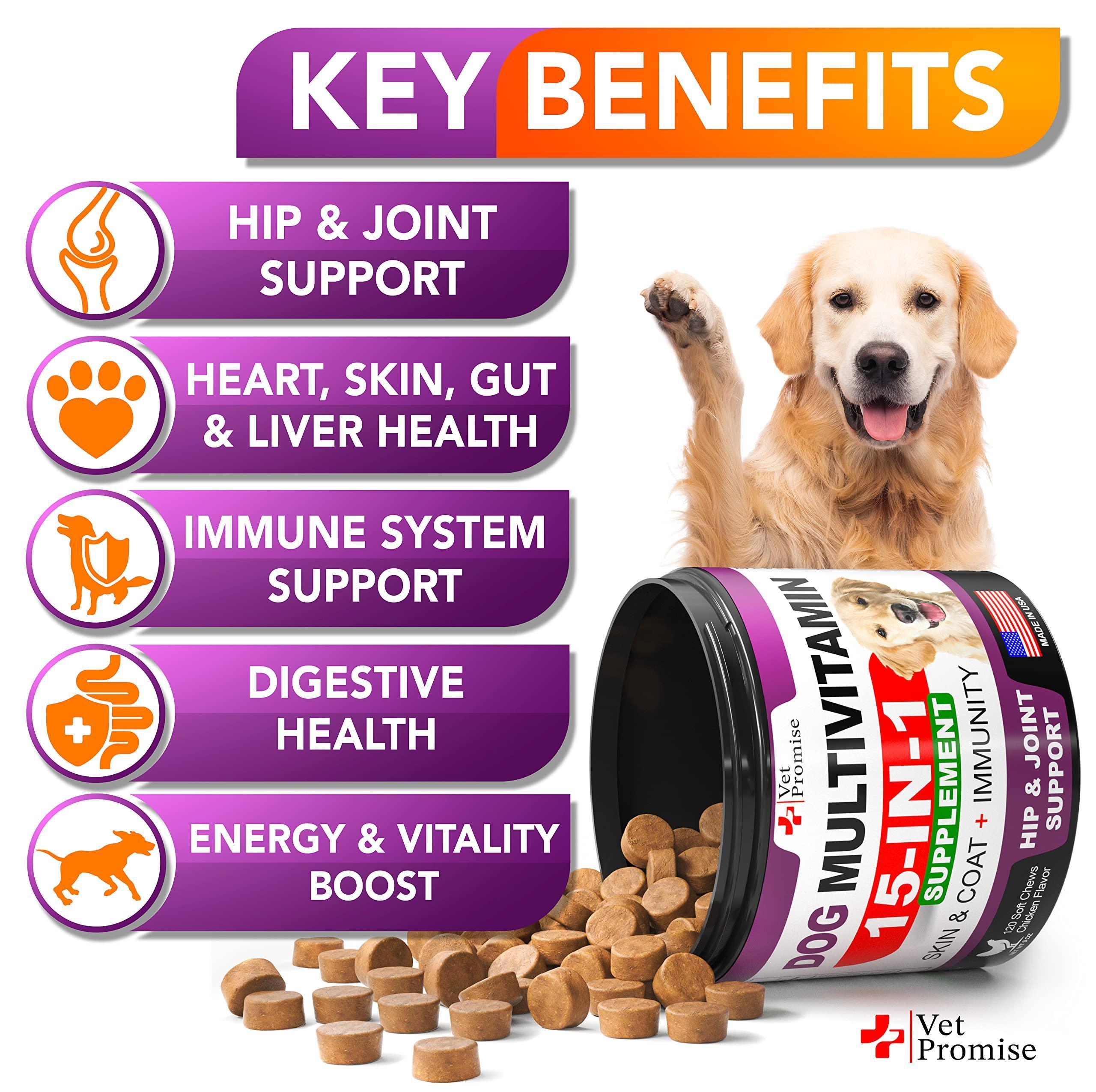 Dog Multivitamin Chews with Glucosamine 120 Count Joint Immune & Mobility