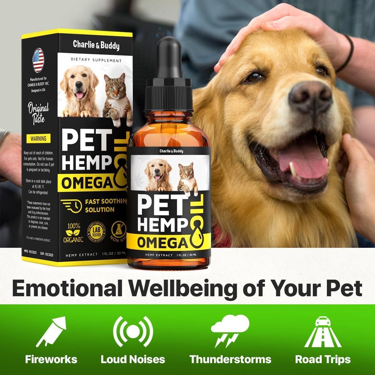 Hemp & Salmon Oil for Dogs Omega 3-6-9 Skin & Coat 1 fl oz